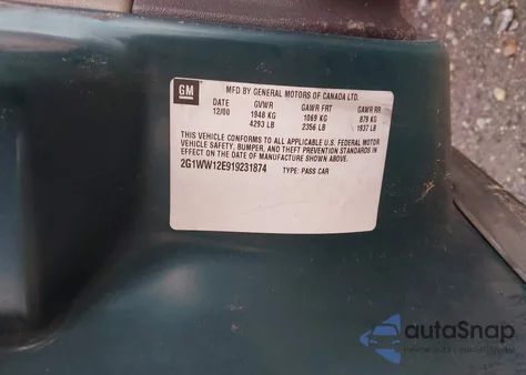 2001 Chevrolet Monte Carlo Ls из США, поврежденный, VIN 2G1WW12E919231874